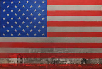 #Flag No. 4_Rust Belt Everywhere# 1992 130 x 86cm Acryl auf Fotografie