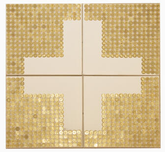 #Notgroschen I-IV CHF40.20#  2020 60 x 60cm   Kupfer-Aluminium-Nickel auf Leinwand
