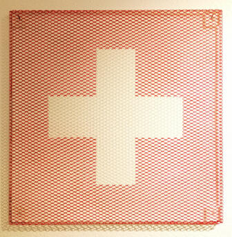 #Vergittet# 2021 60 x 60 x 3cm Acrylfarbe auf Metal